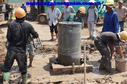Thi công khoan hạ cọc - Bệnh Viện Đa Khoa Tỉnh Kiên Giang