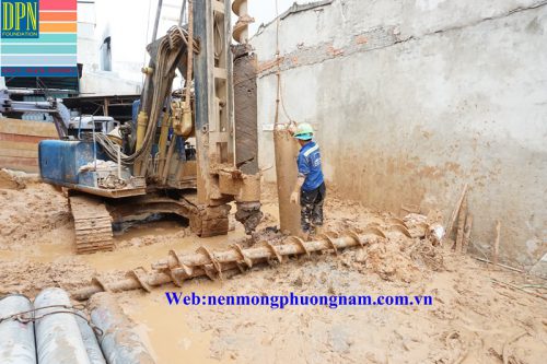 Thi công khoan thả cọc 138 Thống Nhất - Tân Phú