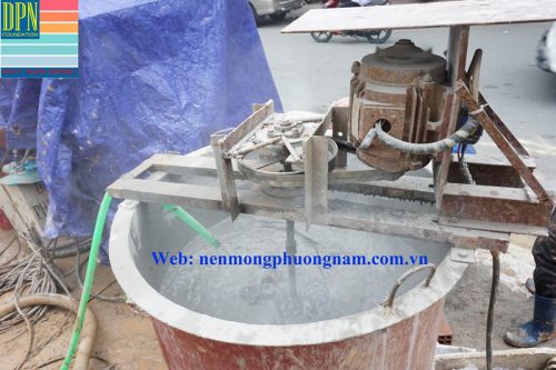 Thi công khoan thả cọc 138 Thống Nhất - Tân Phú