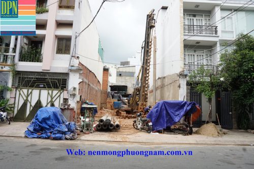 Thi công khoan thả cọc 138 Thống Nhất - Tân Phú